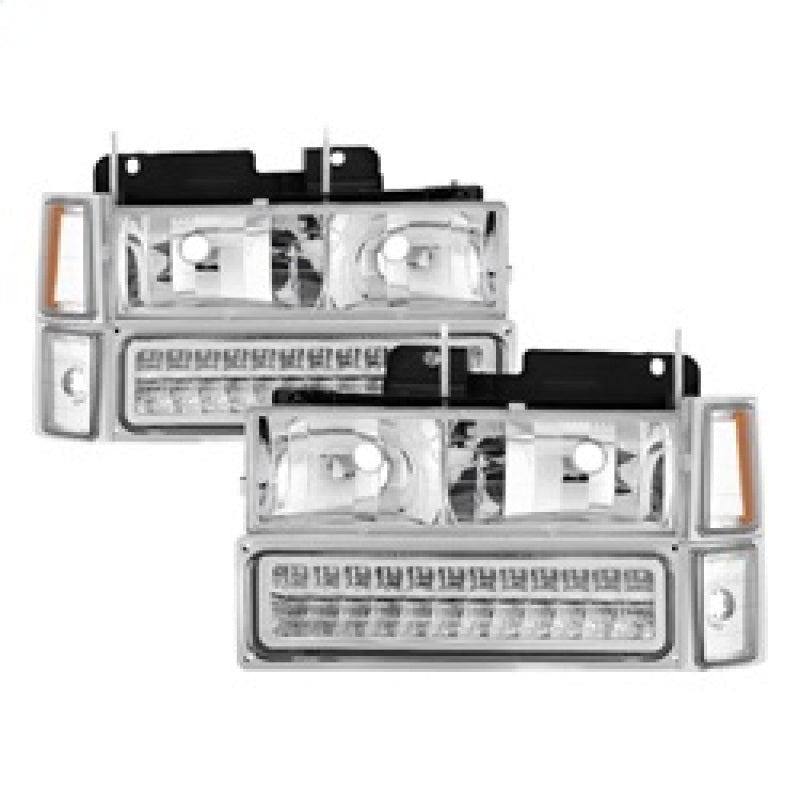 Xtune 92-94 Blazer Full Size Corner/LED Bumper Headlights Chrome HD-JH-CCK88-LED-AM-C-SET 5069559