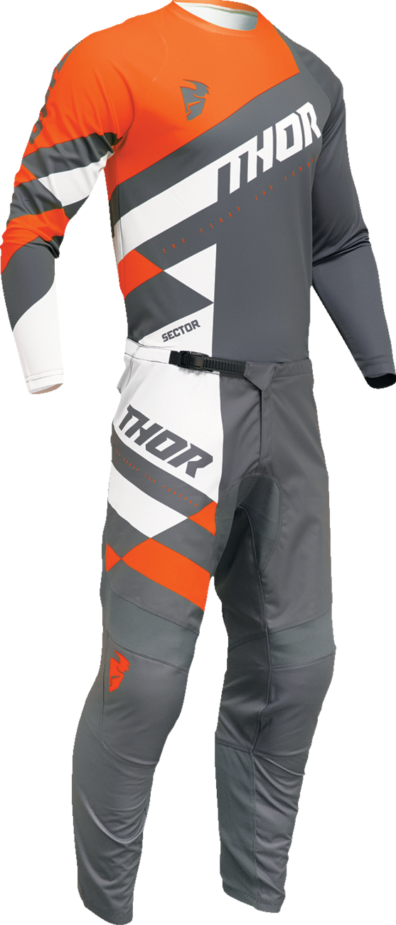 THOR Youth Sector Checker Jersey - Charcoal/Orange - XS 2912-2413