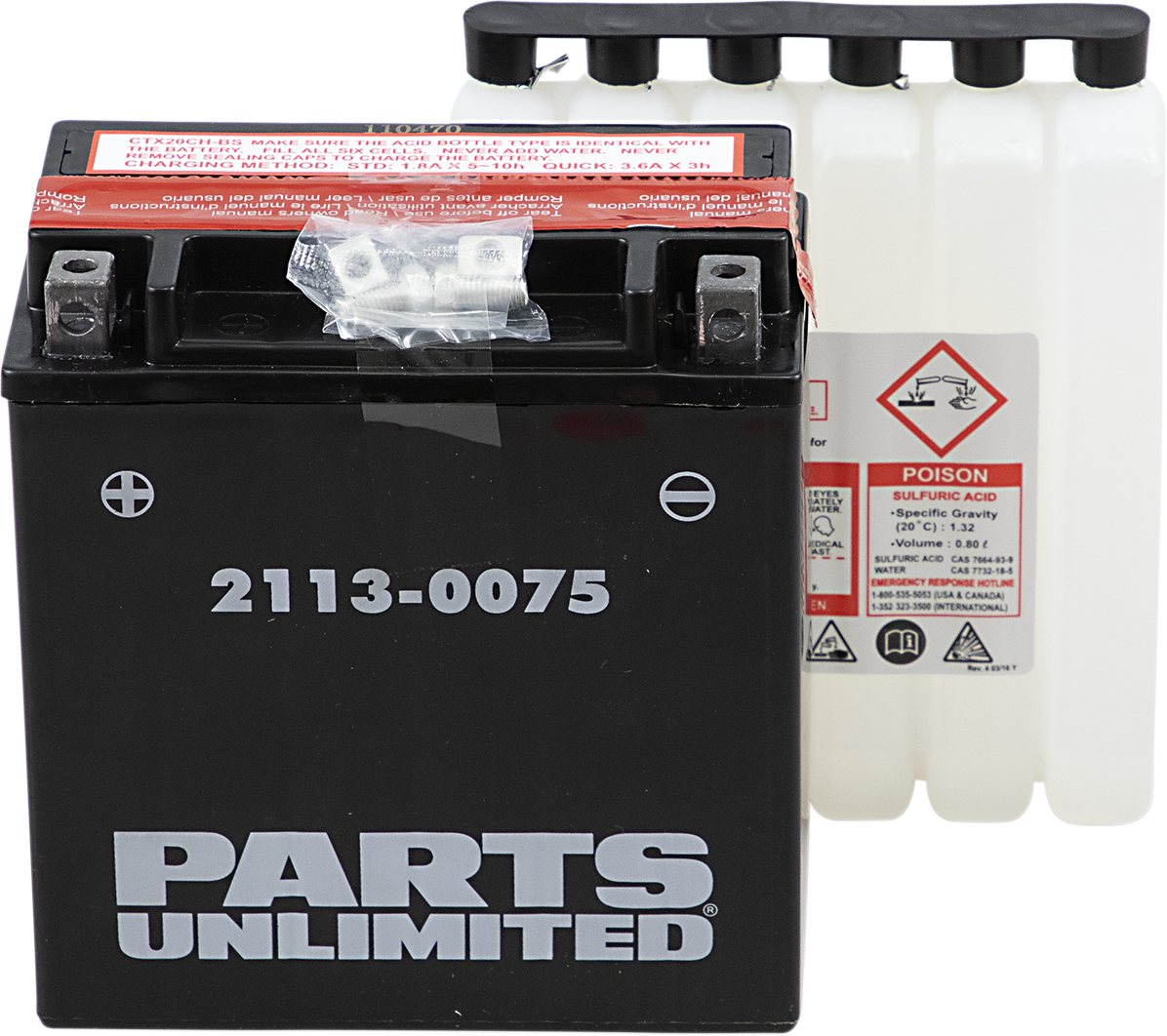 Parts Unlimited Agm Battery - Ytx20chbs .80 L Ctx20ch-Bs