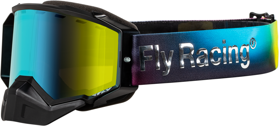 FLY RACING Zone Elite Snow Goggle Legacy W/ Amber Mirror/Plrzd Smk Lens FLB-24ZP4