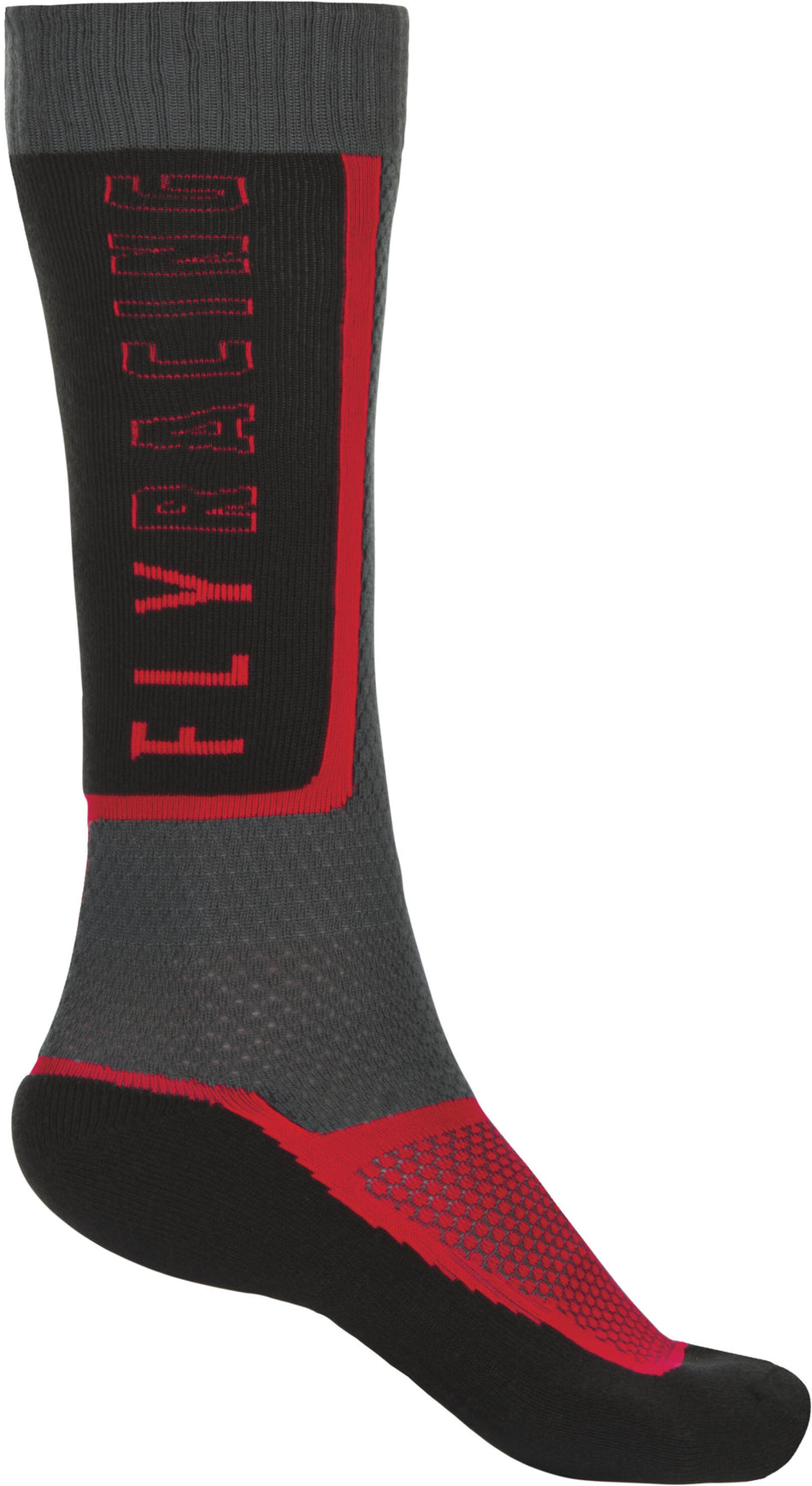 FLY RACING Mx Sock Thin Black/Grey/Red Sm/Md 350-0512S