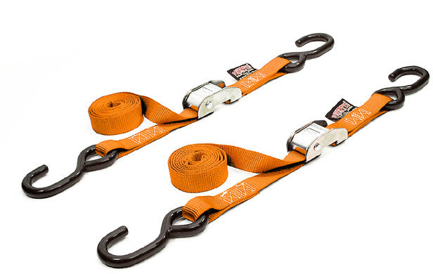 POWERTYE Tie-Down Cam S-Hook 1"X5.5' Orange Pair 22269LOGO