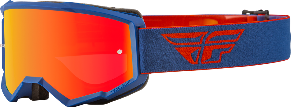FLY RACING Youth Zone Goggle Red/Navy W/ Red Mirror/Amber Lens 37-51718