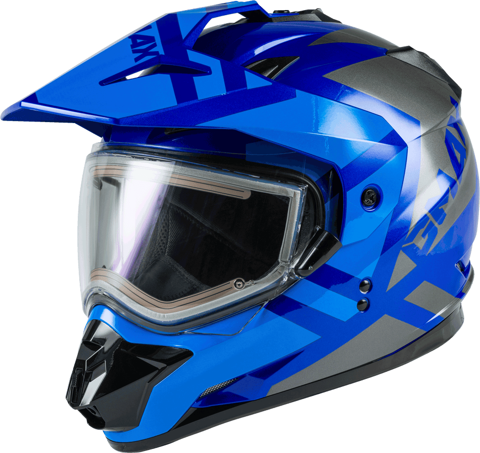 GMAX Gm-11s Trapper Snow Helmet W/Elec Shield Blue/Grey Sm G4112044