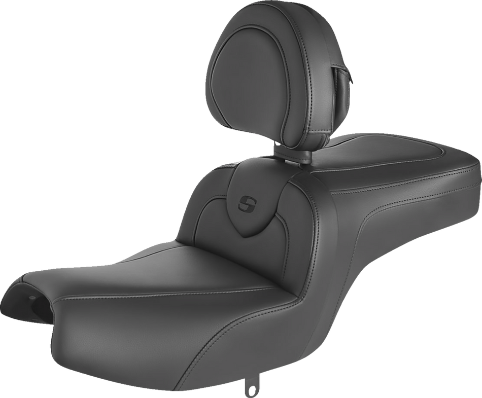SADDLEMEN RoadSofa Seat - with Backrest - Black w/ Black Stitching - Challenger '20-'22 I20-06-187BR