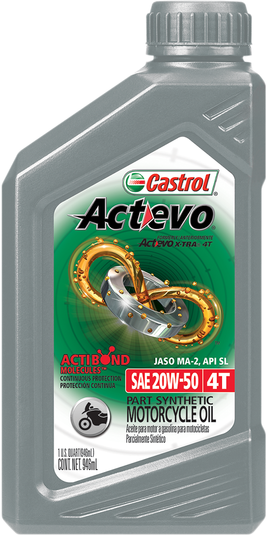 CASTROL Act Evo® Semi-Synthetic 4T Engine Oil - 20W-50 - 1 U.S. quart 15D7CF