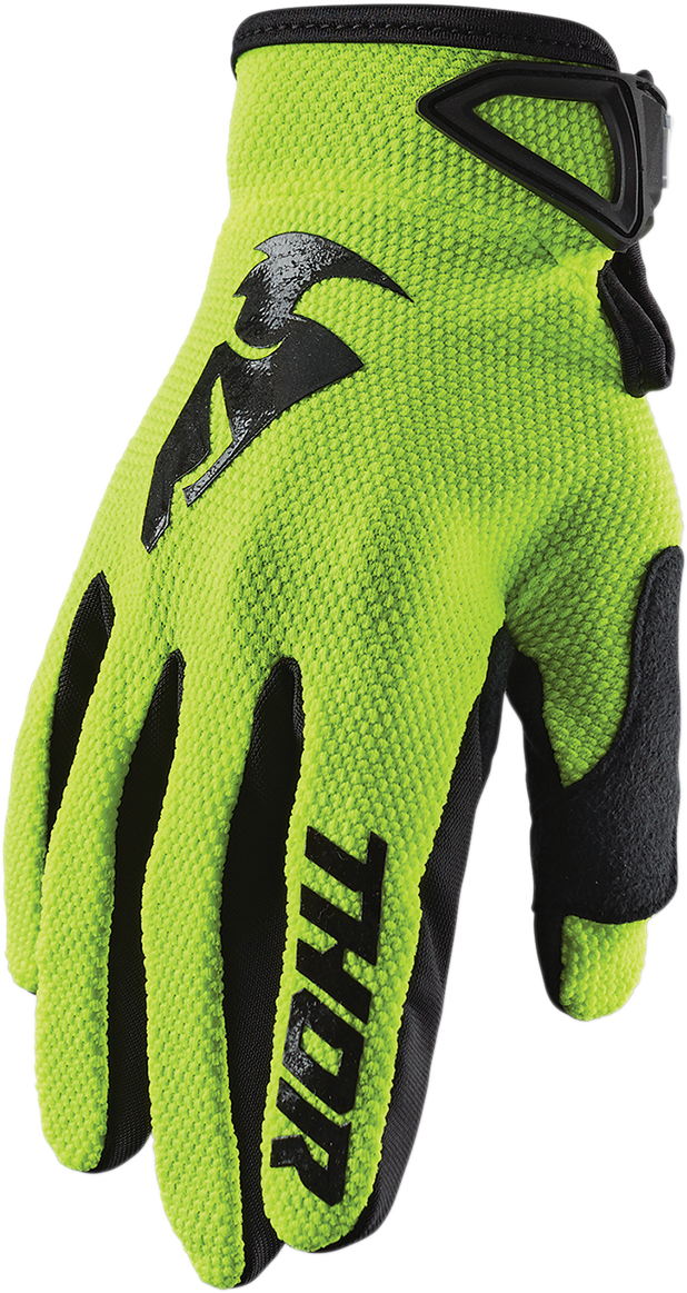 THOR Youth Sector Gloves - Acid/Black - Large 3332-1535