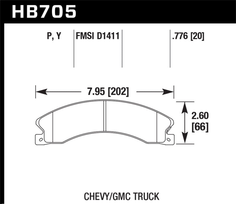 Hawk Chevy/GMC Express/Silverado/Savana/Sierra 15/25/35/4500 SuperDuty Rear LTS Brake Pads KHB705Y.776