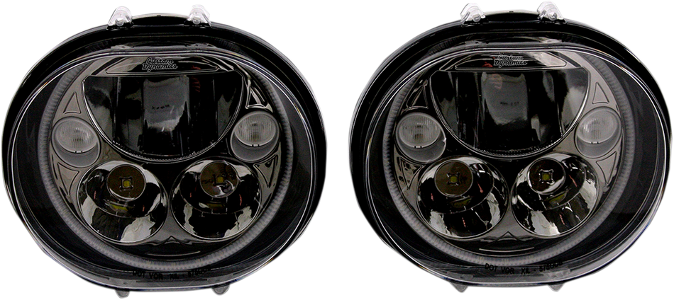 CUSTOM DYNAMICS LED Headlight - 5-3/4" - Black - Pair CDTB-575OV-B