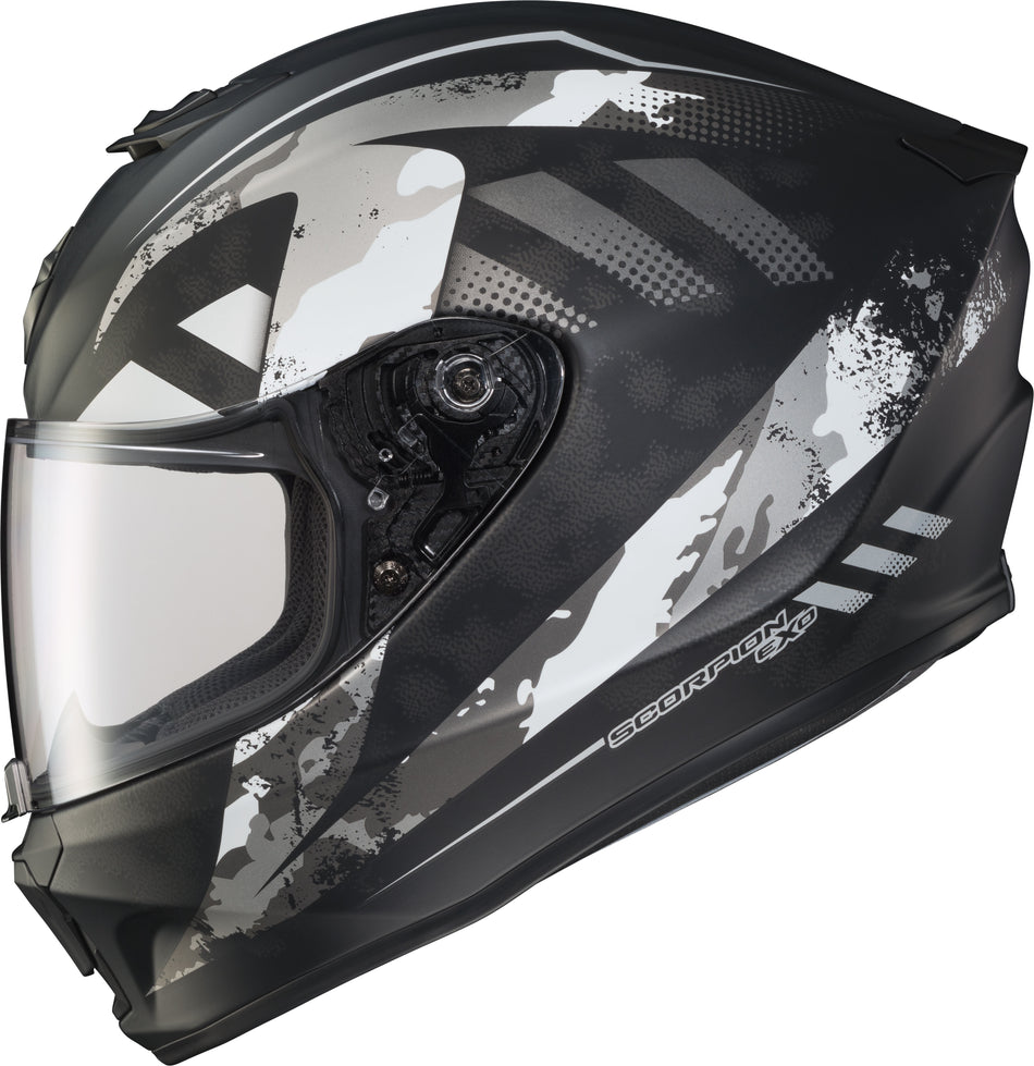 SCORPION EXO Exo-R420 Full-Face Helmet Distiller Matte Blk/Sil Md 42-1514