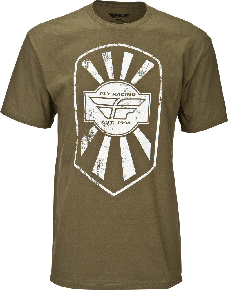 FLY RACING Badge Tee Military Green L 352-0505L