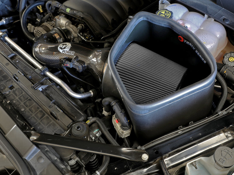 aFe 19-21 GM Trucks 5.3L/6.2L Track Series Carbon Fiber Cold Air Intake System W/ Pro Dry S Filters 57-10015D