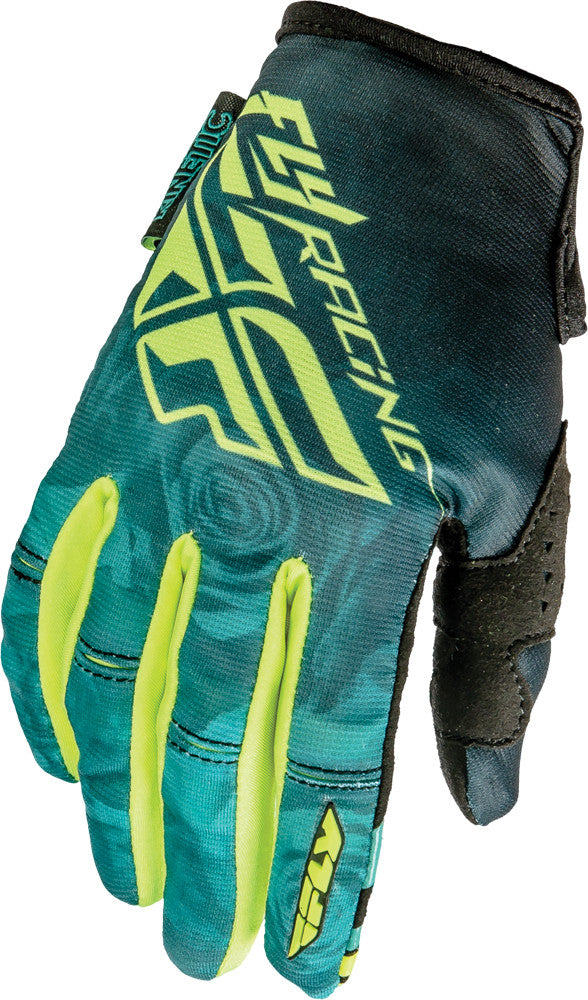 FLY RACING Kinetic Ladies Gloves Teal/Hi-Vis Sm 369-61806