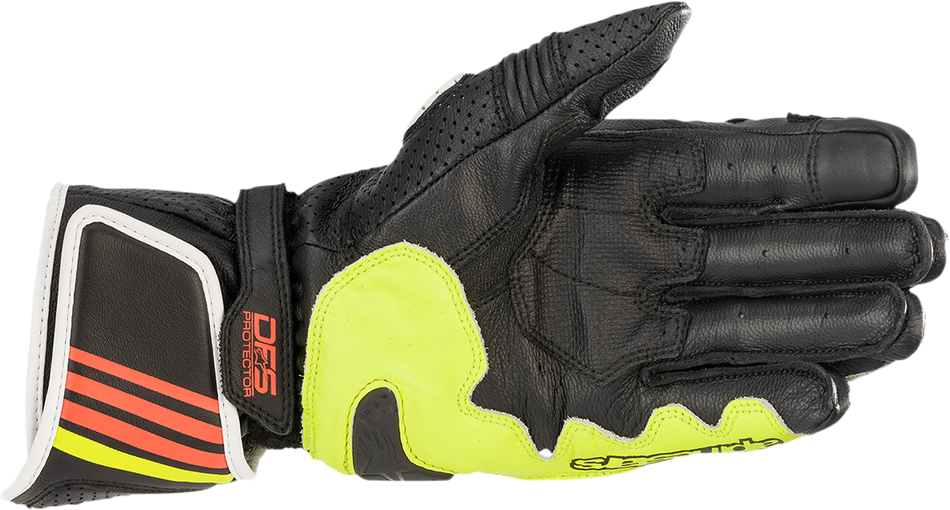 ALPINESTARS GP Plus R v2 Gloves - Metallic Gray/Black/Fluo Yellow/Fluo Red - Large 3556520-9135-L