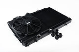 CSF 96-07 Mitsubishi Evo 4/5/6/7/8/9 Full-Slim Radiator w/12in Fan & Shroud/-16AN - Black 7075B