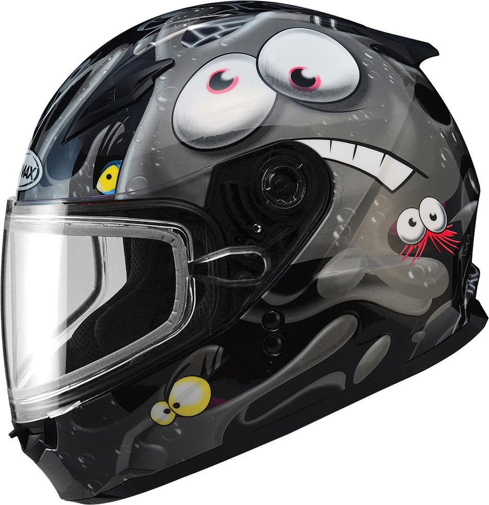 GMAX Gm-49y Snow Helmet Slimed Black/Silver Yl G2491242 TC-5