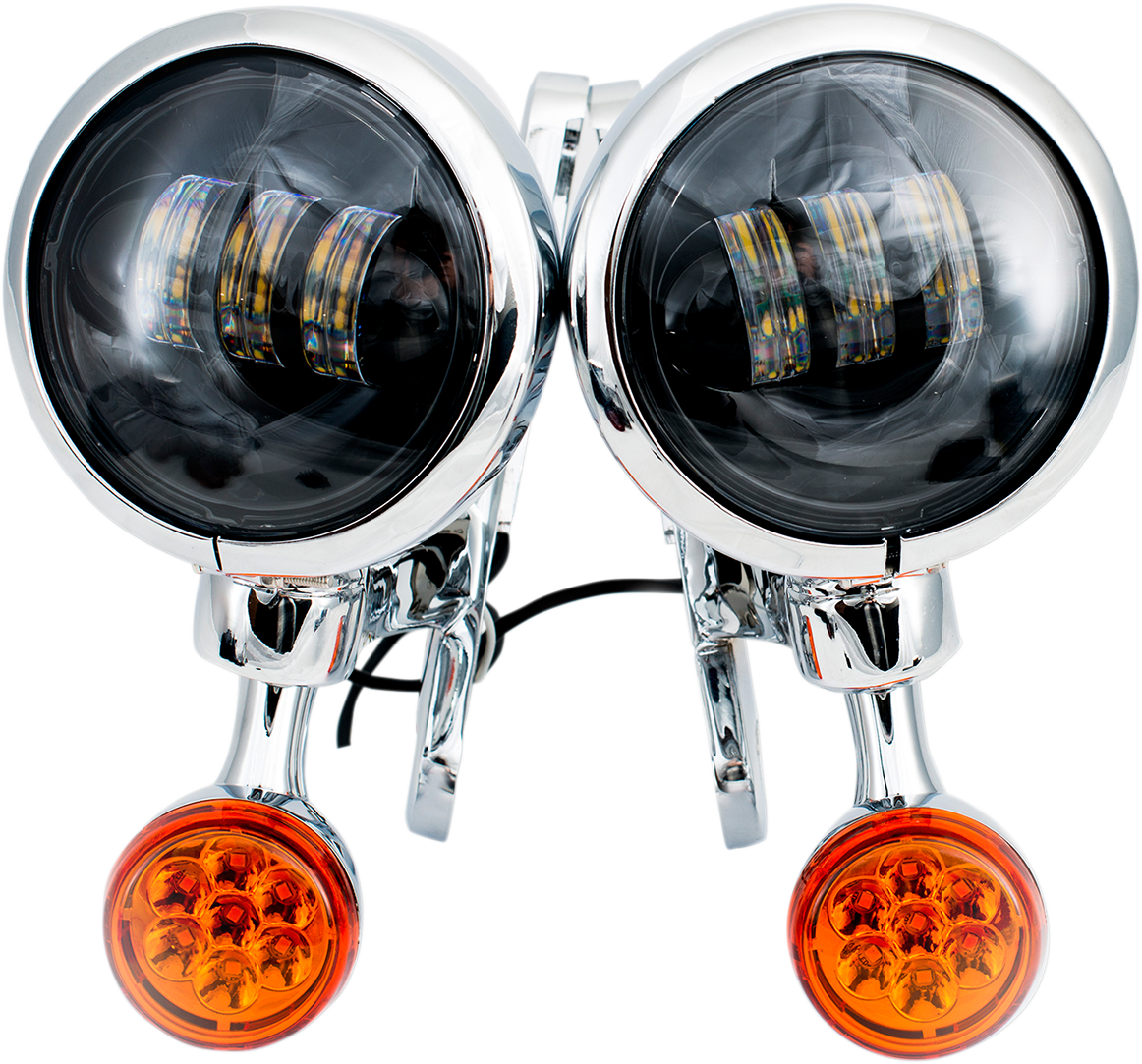 RIVCO PRODUCTS LED Turn/Run Lights 4-1/2" - Chrome/Black MV190