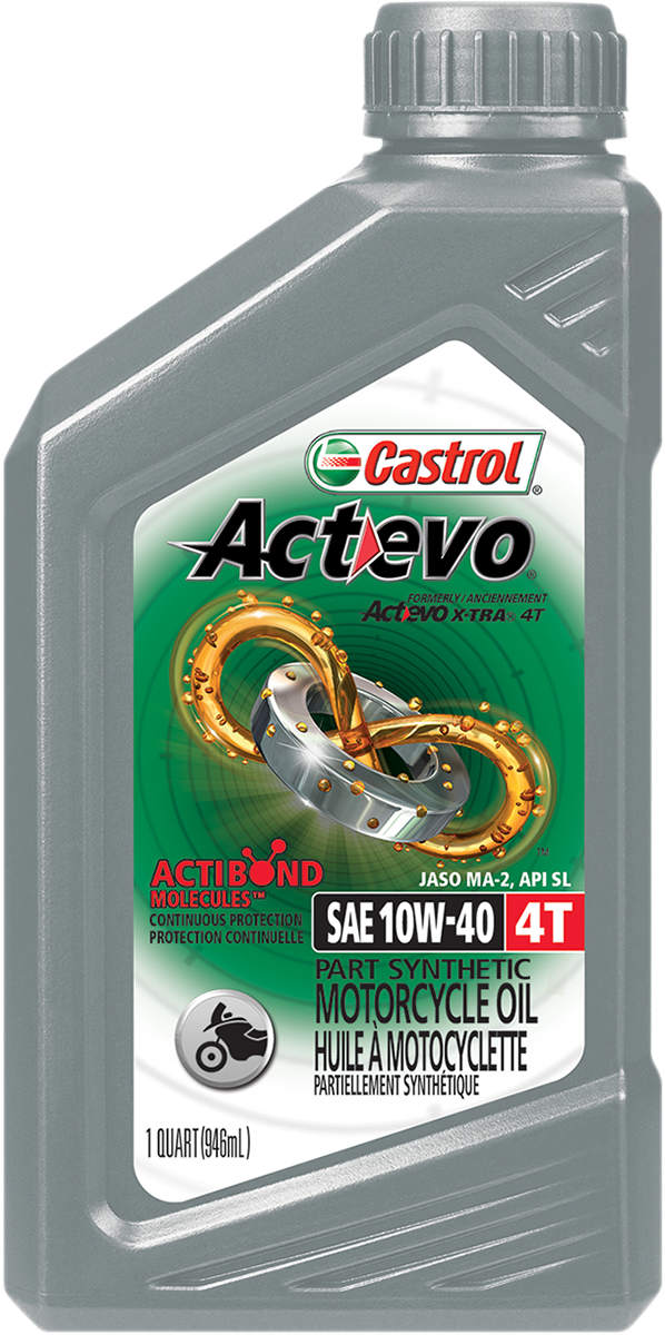 CASTROL Act Evo® Semi-Synthetic 4T Engine Oil - 10W-40 - 1 U.S. quart 15D7D2
