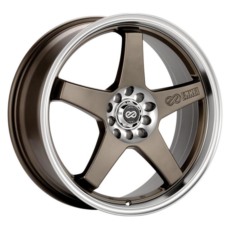 Enkei EV5 17x7 4x100/114.3 45mm Offset 72.6 Bore Diameter Matte Bronze w/ Machined Lip Wheel 446-770-0145ZP