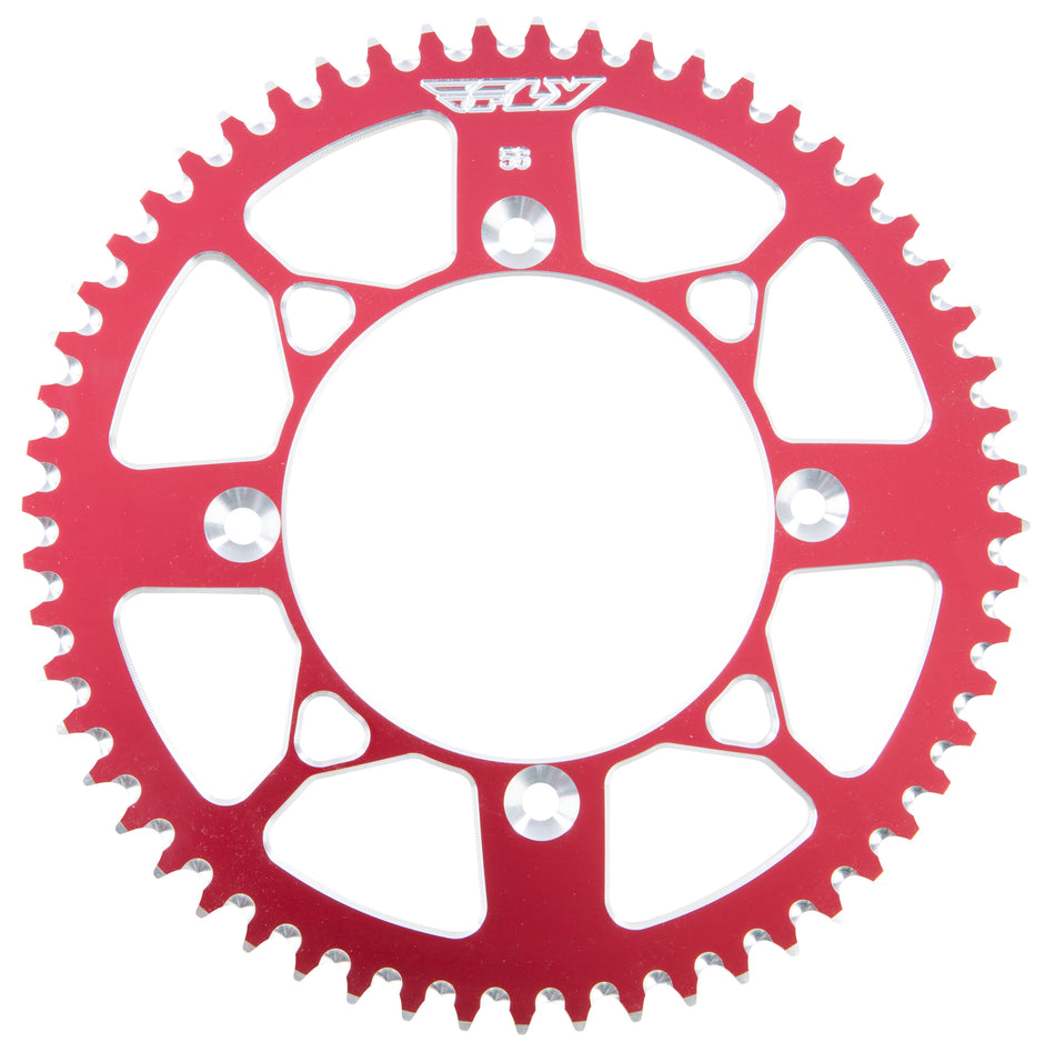 FLY RACING Rear Sprocket Aluminum 56t-420 Red Hon OLD 201-56 RED