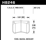 Hawk 91-02 Ford Escort / 92-94 Mazda MX-3 / 90-95 Protege HPS Street Front Brake Pads KHB246F.567