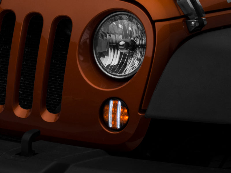 Raxiom 07-18 Jeep Wrangler JK Axial Series LED Front Turn Signals (Smoked) J119943