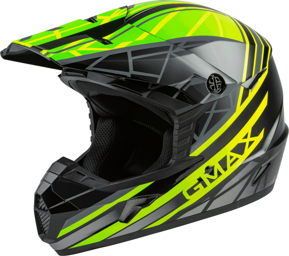 GMAX Youth Mx-46y Off-Road Mega Helmet Black/Hi-Vis/Grey Yl D3462772