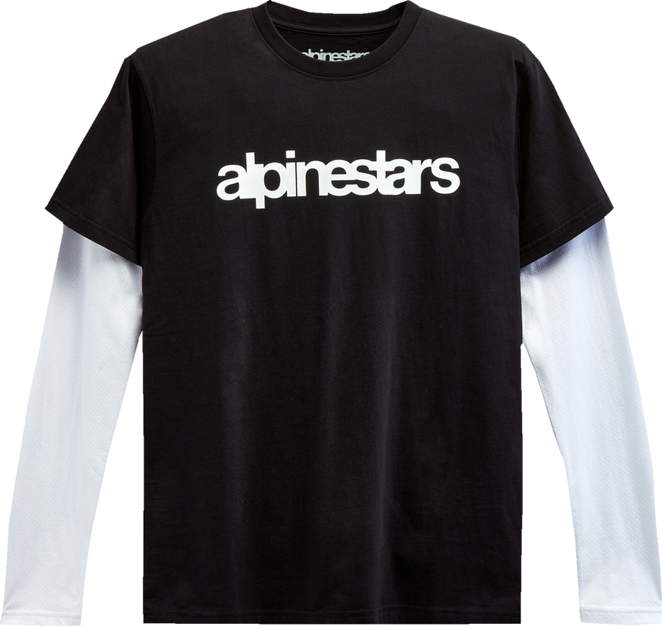 Camiseta de manga larga ALPINESTARS Stack - Negro/Blanco - 2XL 12137130010202X 