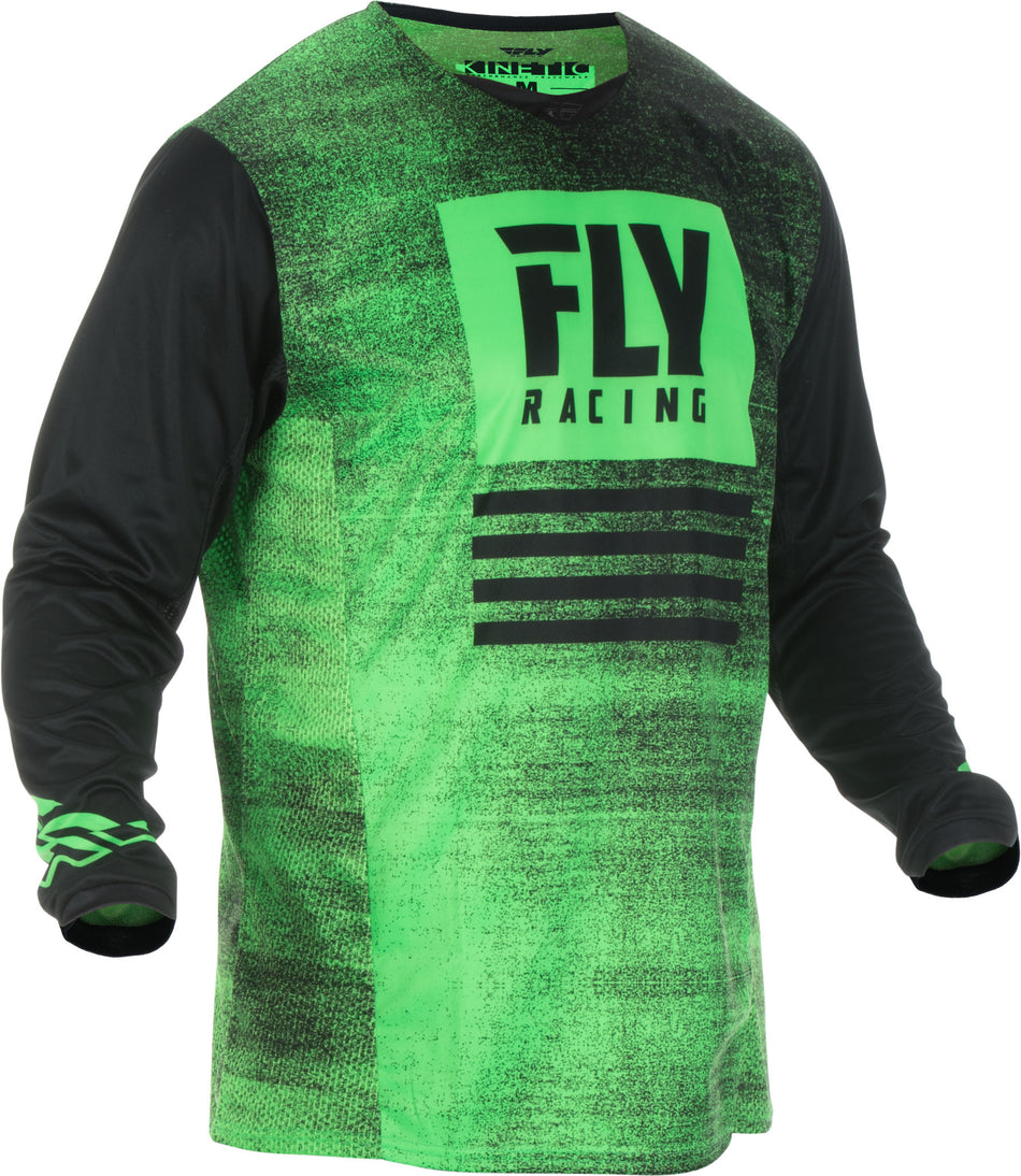 FLY RACING Kinetic Noiz Jersey Neon Green/Black Yx 372-525YX