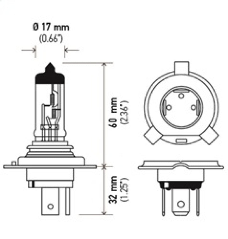 Hella Halogen H4 12V 60/55W Bulb LAH4