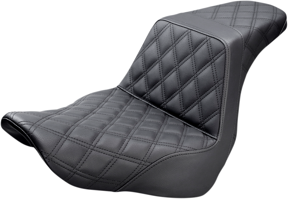 SADDLEMEN Step-Up Seat - Full Lattice Stitch - Black 818-29-175