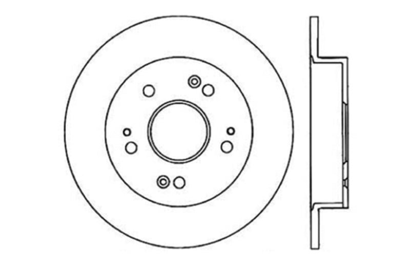 StopTech 06-07 Acura CSX (Canada) / 06-09 Honda Civic / 97-01 Prelude Drilled Left Rear Rotor 128.40040L