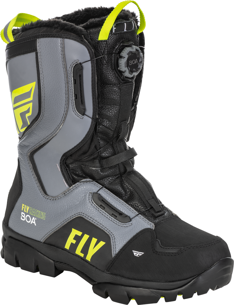 FLY RACING Marker Boa Boot Black/Grey/Hi-Vis Sz 06 361-96706