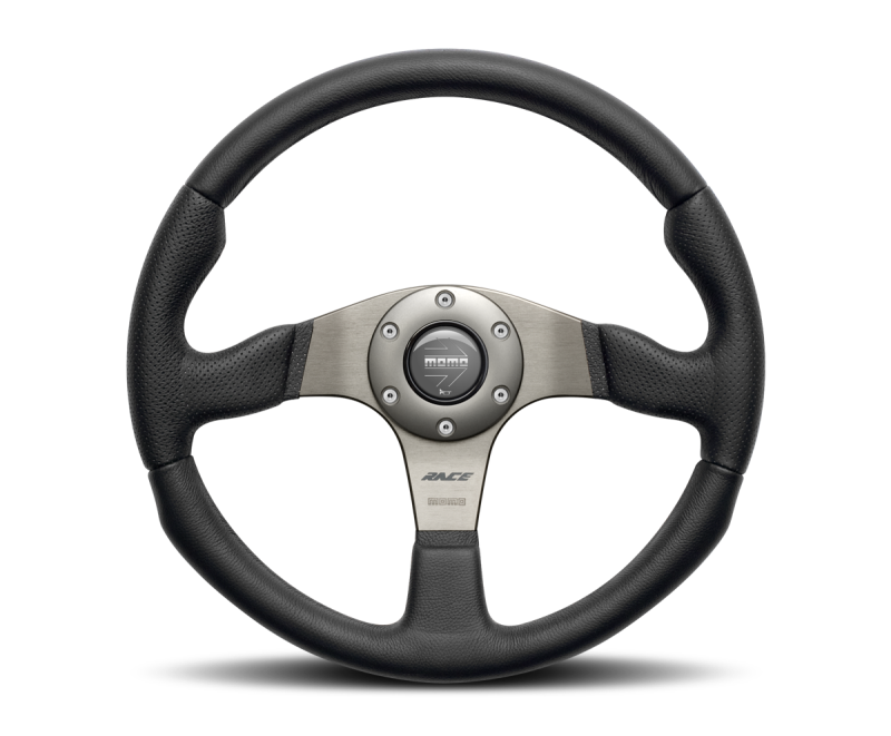 Momo Race Steering Wheel 350 mm - Black Leather/Anth Spokes RCE35BK1B