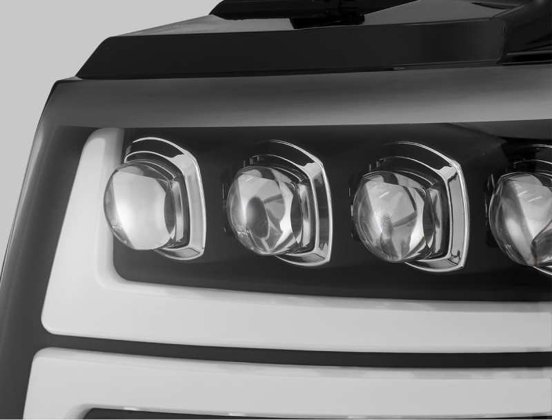 AlphaRex 07-13 Chevy Avalanche NOVA LED Proj Headlights Plank Style Matte Black w/Activ Light/DRL 880288