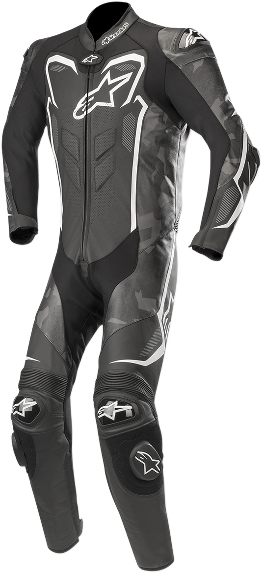 ALPINESTARS GP Plus v2 Camo 1-Piece Leather Suit - Black/Charcoal/White - US44 / EU 54 3150718-997-54