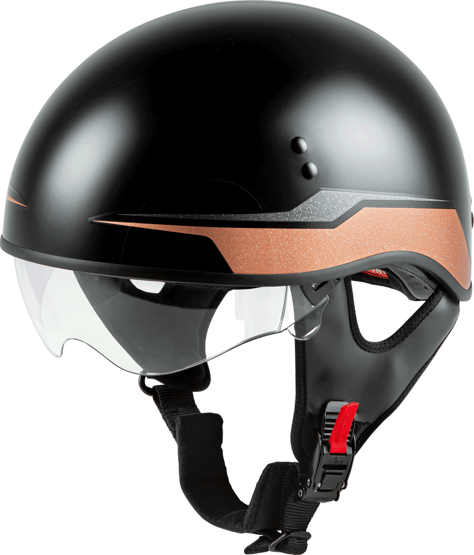 GMAX Hh-65 Half Helmet Source Naked Black/Copper Lg H1659636