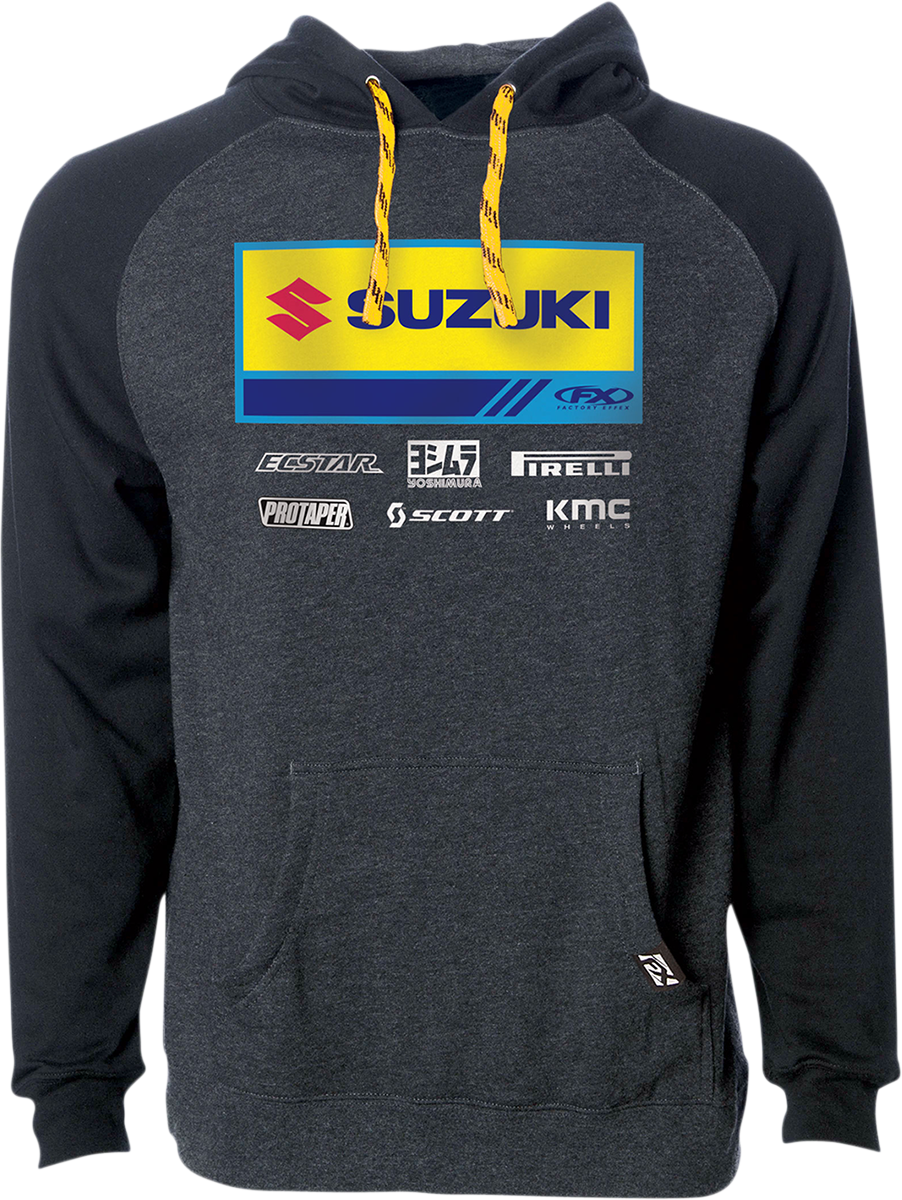 FACTORY EFFEX Suzuki 21 Racewear Hoodie - Charcoal/Black - Large 24-88424