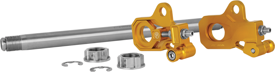 PERFORMANCE MACHINE (PM) Axle Adjuster Kit - Gold - Rear 0117-0028M-G