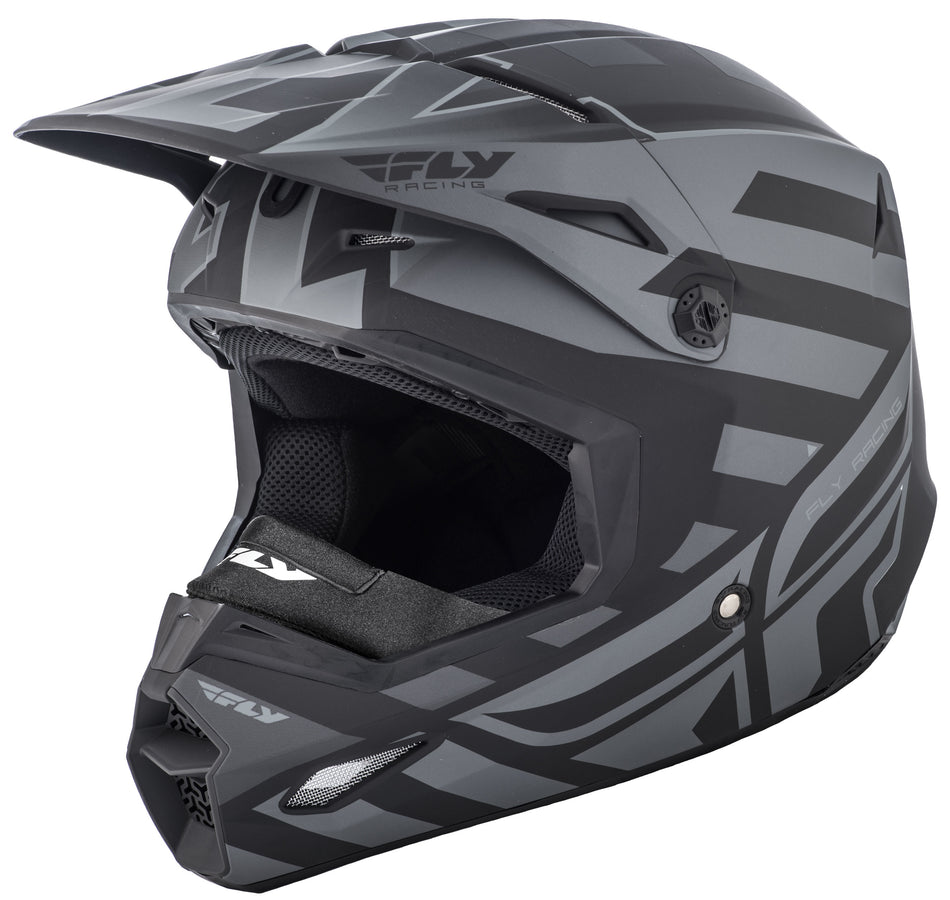 FLY RACING Elite Cold Weather Interlace Helmet Matte Grey/Black Lg 73-4940-7-L