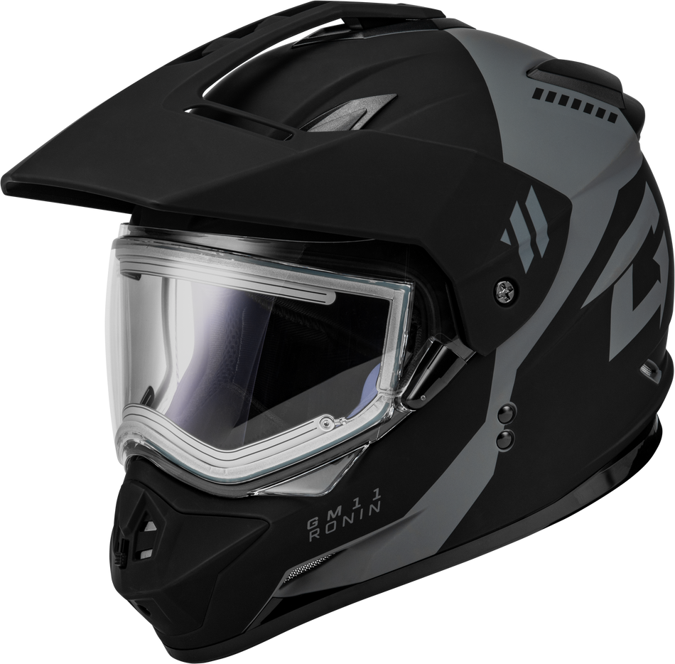 GMAX Gm-11s Ronin Snow Helmet W/ Elec Shld Matte Blk/Silver 3x A4115819