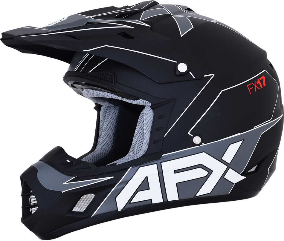 AFX FX-17 Helmet - Aced - Matte Black/White - Large 0110-6491