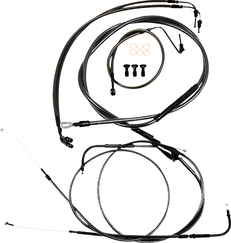 LA CHOPPERS Kit de cable de manillar/línea de freno - Conexión rápida - Mini colgadores de monos - Medianoche LA-8157KT-08M 