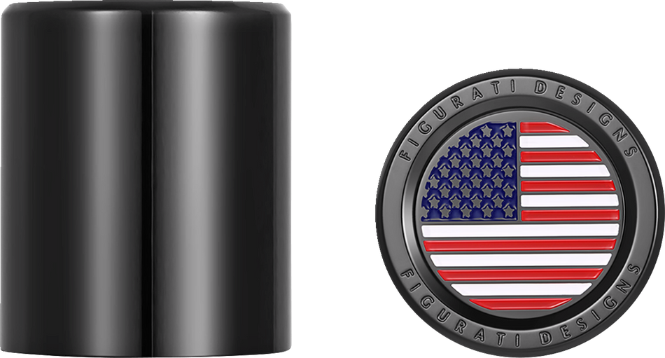 FIGURATI DESIGNS Docking Hardware Covers - American Flag - Black FD21-DC-2730-BK