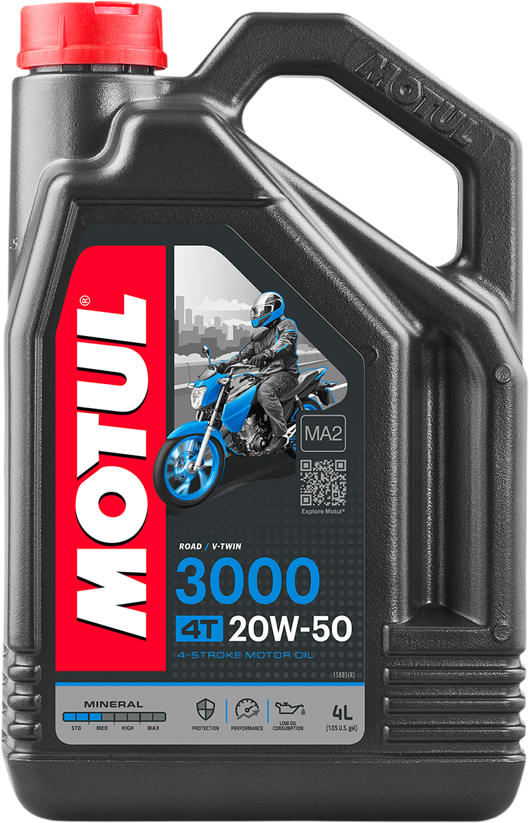 MOTUL 3000 Mineral 4T Motoröl – 20W-50 – 1 US-Gallone 107319 