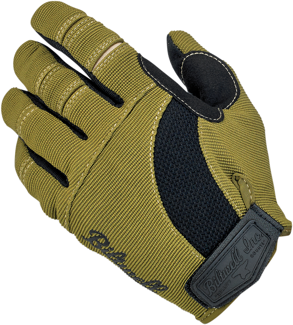BILTWELL Moto Gloves - Olive/Black - Small 1501-0309-002