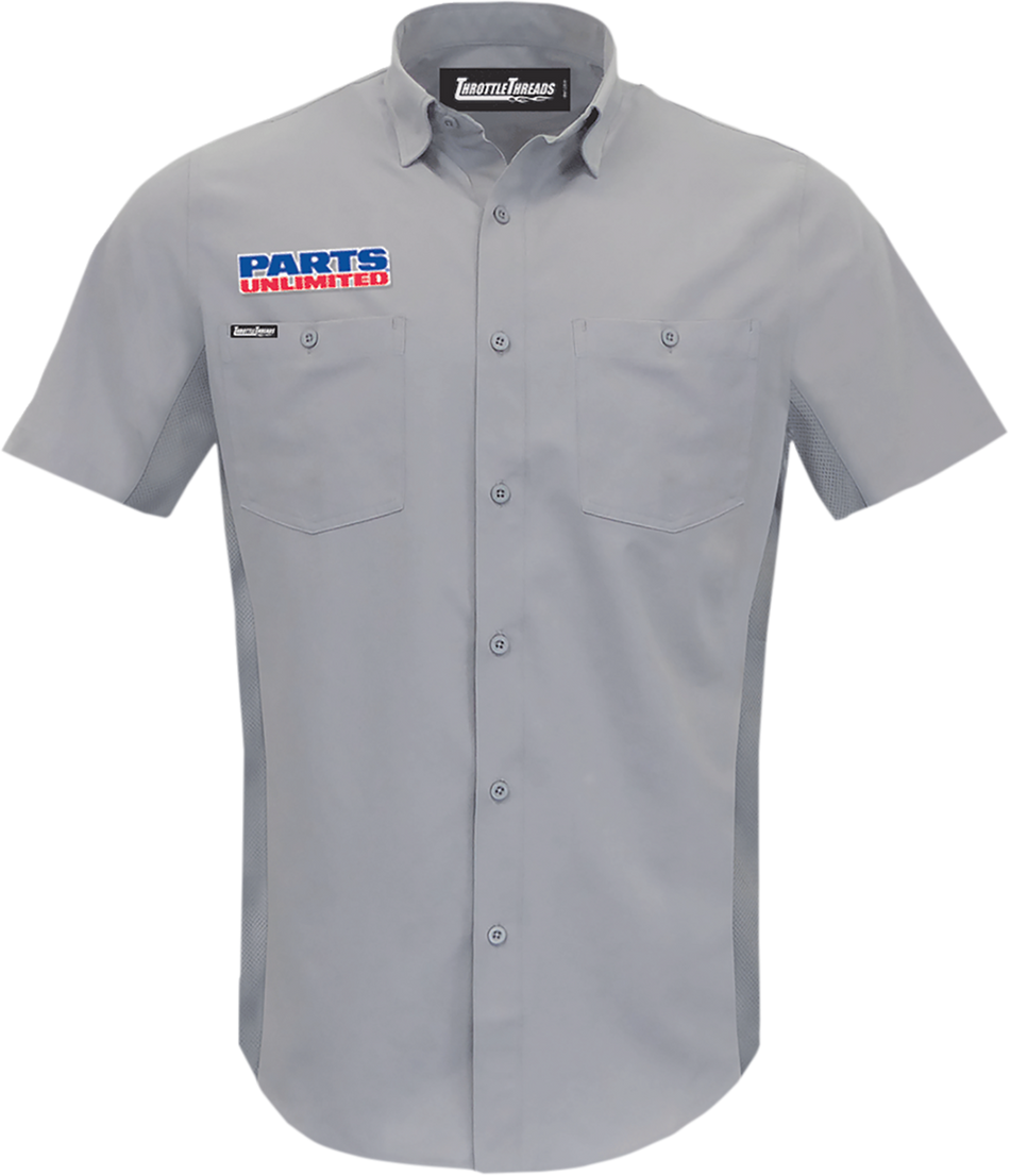 THROTTLE THREADS Parts Unlimited Vented Shop Shirt - Gray - 5XL PSU37ST26GY5X