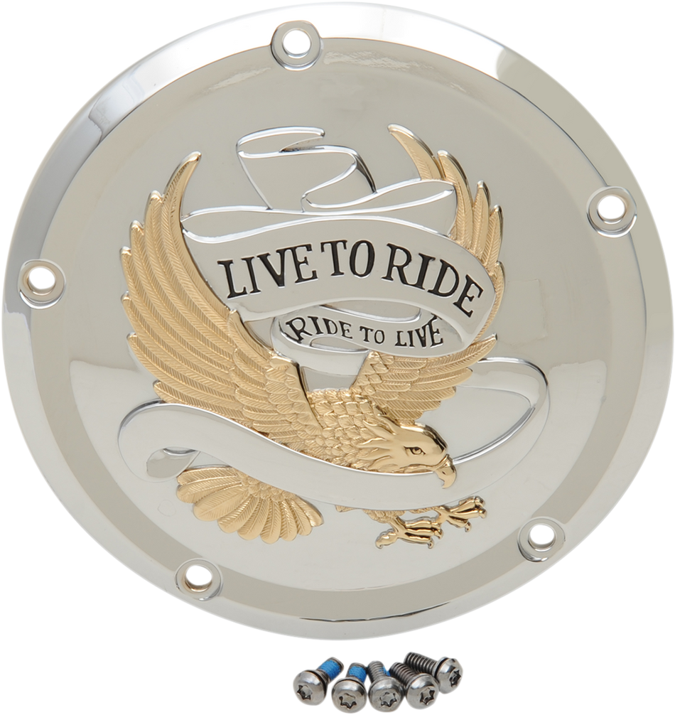 DRAG SPECIALTIES Live to Ride Derby Cover - 5-Hole - Gold D33-0110GA