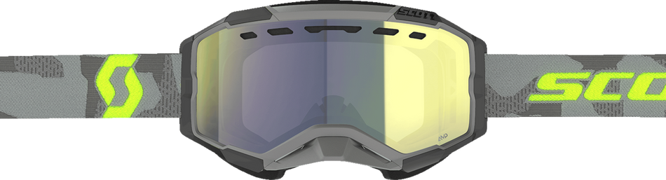 SCOTT Fury Snow Cross Goggle - Light Gray/Neon Yellow - Enhancer Yellow Chrome 278605-7697335