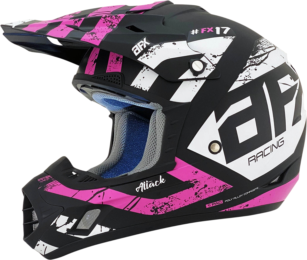 AFX FX-17Y Helmet - Attack - Matte Black/Fuchsia - Large 0111-1413